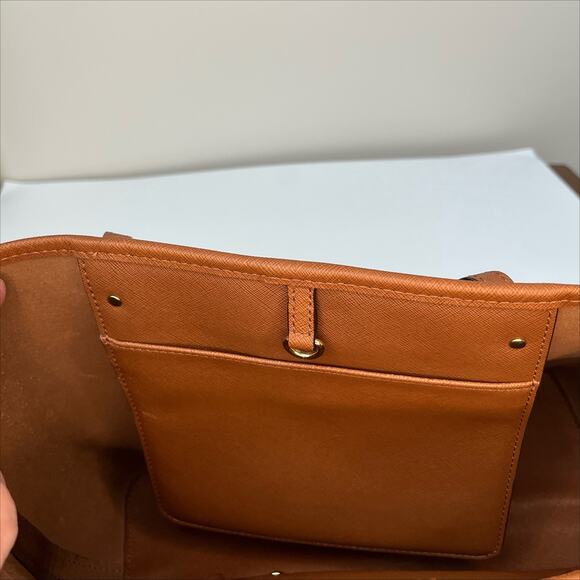 Michael Kors Acorn Brown Leather Tote Bag - Picture 9 of 14